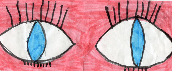 disegno di due grandi occhi
