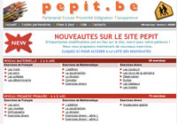 Pagina principale del sito http://www.pepit.be